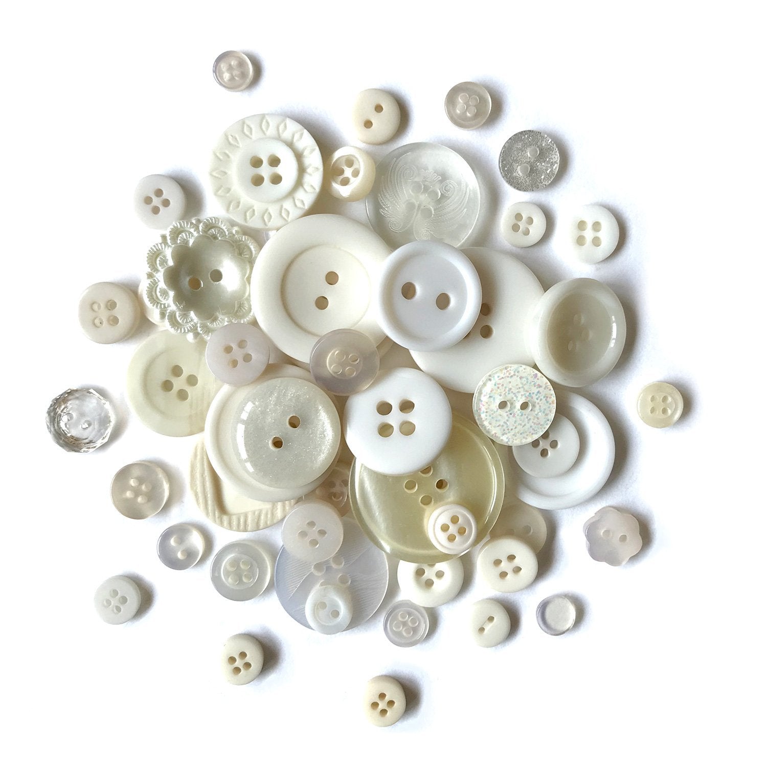 Buttons Galore Button Mason Jars (Antique White)